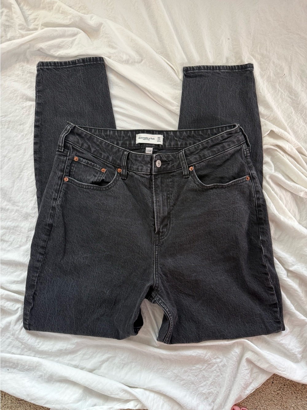 Abercrombie & Fitch high rise jeans curve love black size 30 long